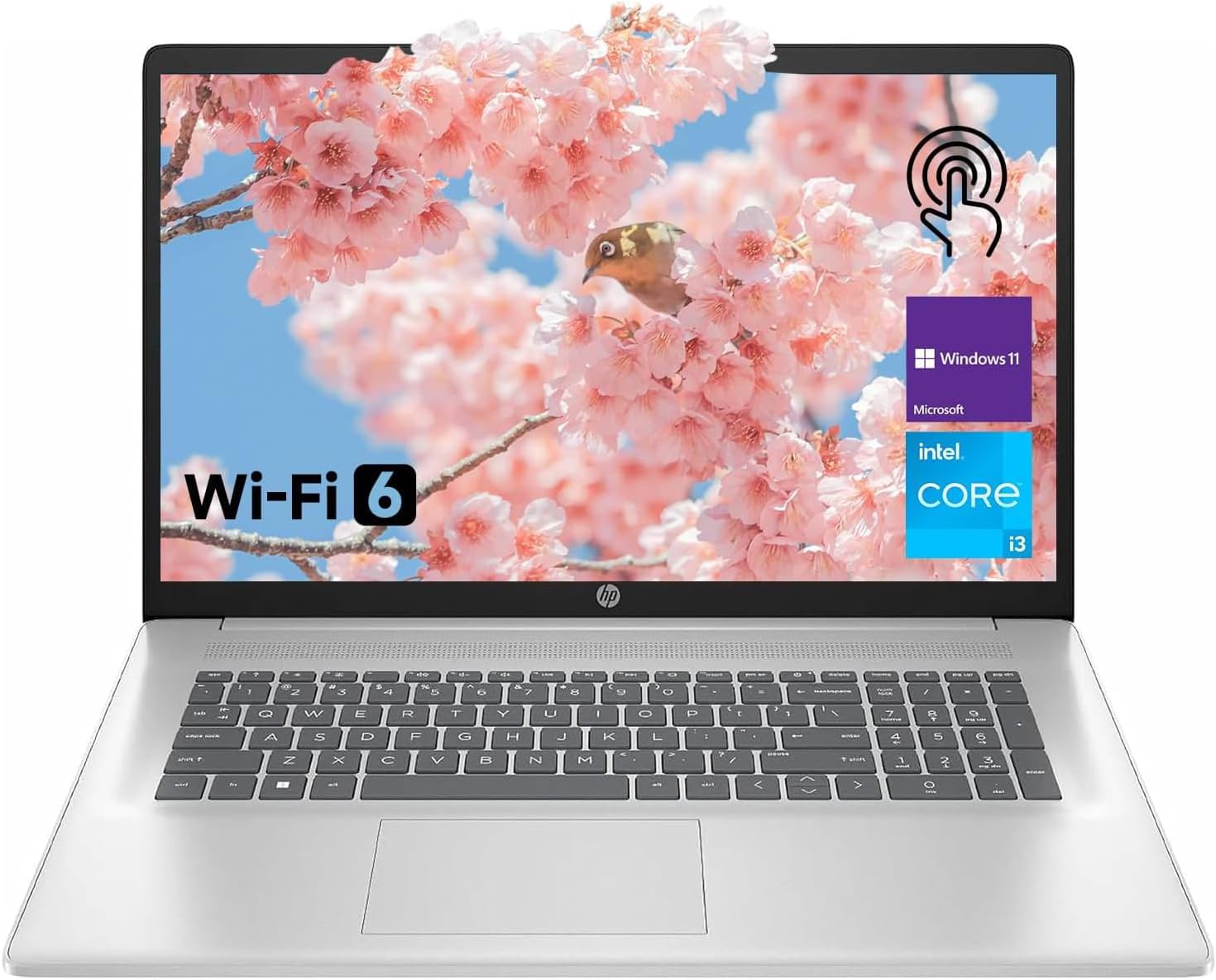 HP 17.3' Laptop for Home, Students, Business, Lifetime Office 365 for The Web, 17.3' Touchscreen, 8-Cores Intel CPU, w/Copilot, 8GB RAM, 128GB eMMC, Camera Privacy Shutter, Win11