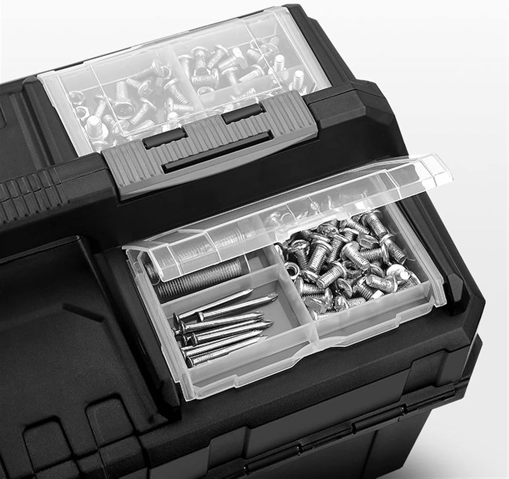 Portable Tool Box Multifunctional Tool Box Organizer Tool Storage with Adjustable Compartments Portable Tool Box with Handle Small Parts Box