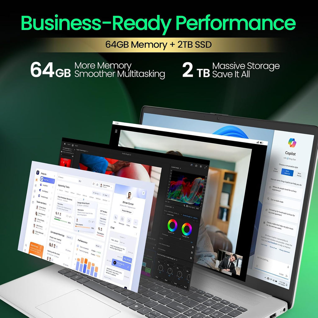 HP Flagship 17.3 Laptop Computer for Work & Home - AMD Ryzen 5 7430U (6-Core), AMD Radeon Graphics, FHD Anti-Glare IPS, Wi-Fi6 & BT 5.4, Fast Charge, Win 11 Pro, w/Accessory Kit, 16GB RAM, 512GB SSD
