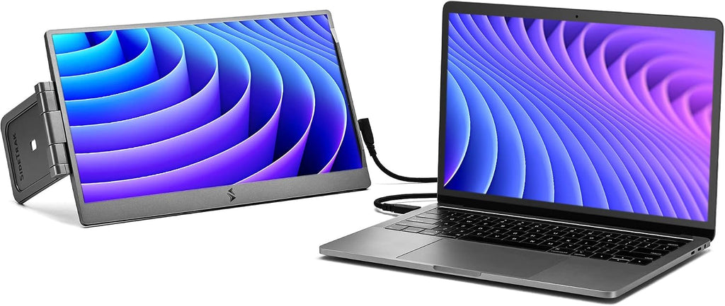 SideTrak Swivel 14' Portable Monitor for Laptop, Screen Extender with Patented Swivel Hinge, Attachable Travel Monitor, Dual Screen FHD Display, USB-C® & HDMI, (Dark Gray)