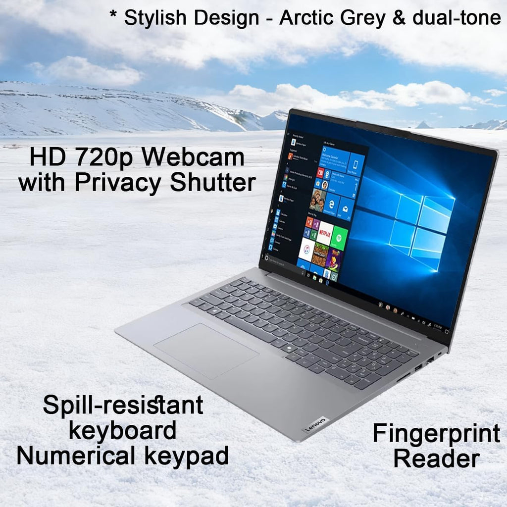 Lenovo ThinkBook 16 Gen 7 Business Laptop (16' FHD+ Anti-Glare, AMD Ryzen 5 7533HS (> Intel i7-1255U), 16GB DDR5 RAM, 512GB SSD), Fingerprint Reader, Webcam, Ethernet, Wi-Fi 6, Win 11 Pro w/ Copilot