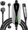 ETL Certified Level 1/2 EV Charger for Tesla, 12A/16A, Electrical Car Mobile Charger 25FT Extension Cable with 240V NEMA 6-20 Plug, 120V NEMA 5-15 Adapter, NACS Home Connector for Tesla Model-Y/3/S/X
