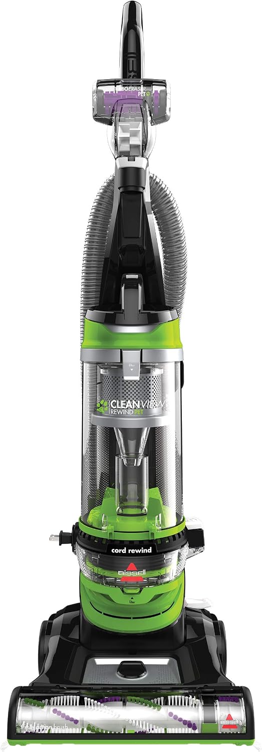 Bissell Cleanview Rewind Pet Deluxe Upright Vacuum Cleaner, 24899, Green