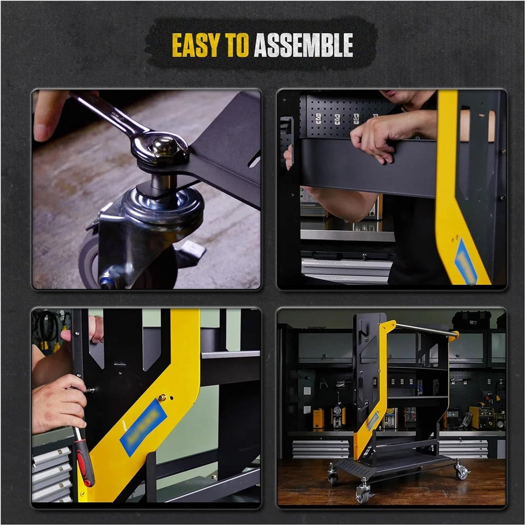 Tool Box 3 Tier Tool Cart Car Repair Workshop Auxiliary Equipmen Toolbox Storage Heavy Duty Cart Tool with Lockable Casters Tool Storage