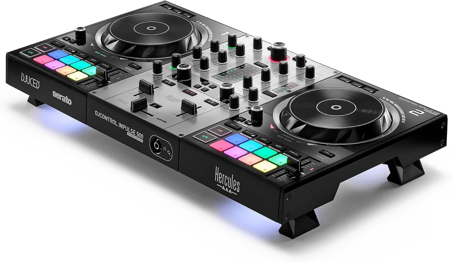 Hercules DJControl Inpulse 500 Silver Edition – DJUCED PRO License & Serato DJ Lite Included