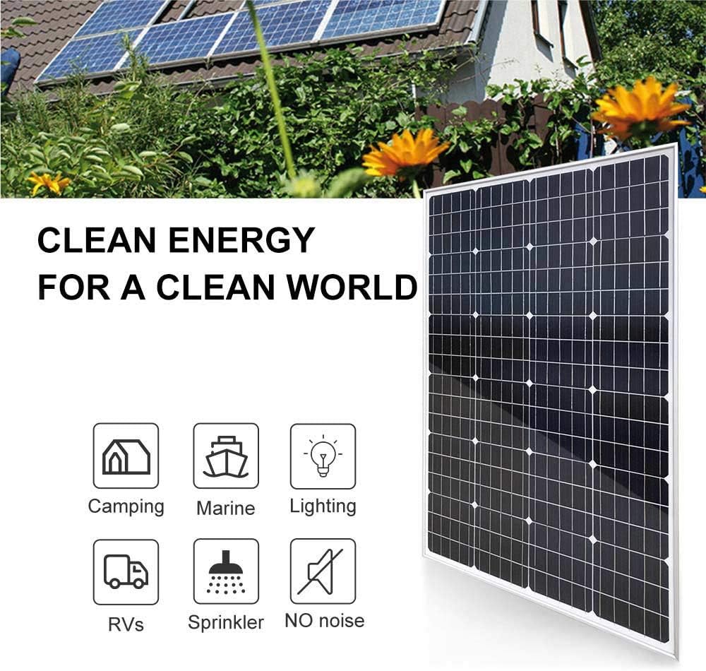 120 Watt 12 Volt Solar Panel Monocrystalline Solar Module for RV Boat Marine Caravan 12V Battery Charging