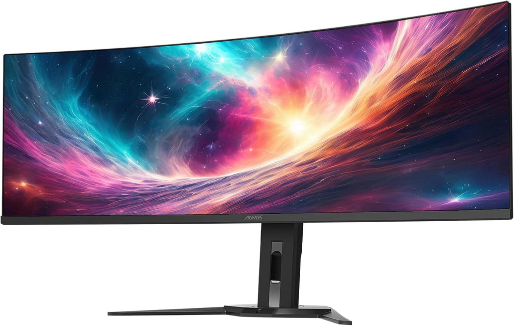GIGABYTE - AORUS CO49DQ - 49' QD OLED - 5120x1440 DQHD 32:9-1800R - 144Hz - 0.03ms GTG - AMD FreeSync Premium Pro - Super Ultrawide - KVM - HDMI, DP, Type C - Height Adjustable - Black