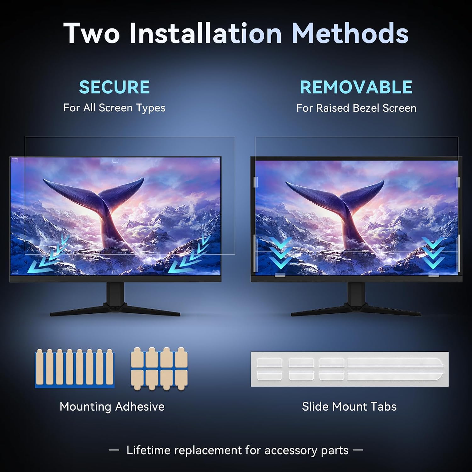 [2-Pack] 34 Inch Computer Privacy Screen Filter for 21:9 Widescreen Monitor, Removable Eye Protection Anti Glare Blue Light Filter Privacy Shield, Anti Spy Screen Protector Film 34 in