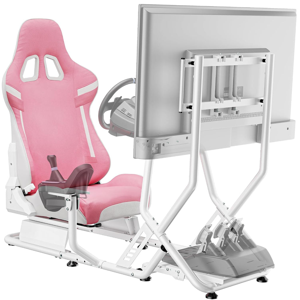 ARES WING Sim Racing Cockpit with Monitor Mount, Steering Wheel Stand with Seat, Racing Simulator Cockpit Compatible with Fanatec, Thrustmaster, Logitech, Moza Racing Games on PS5, PS4, Xbox and PC