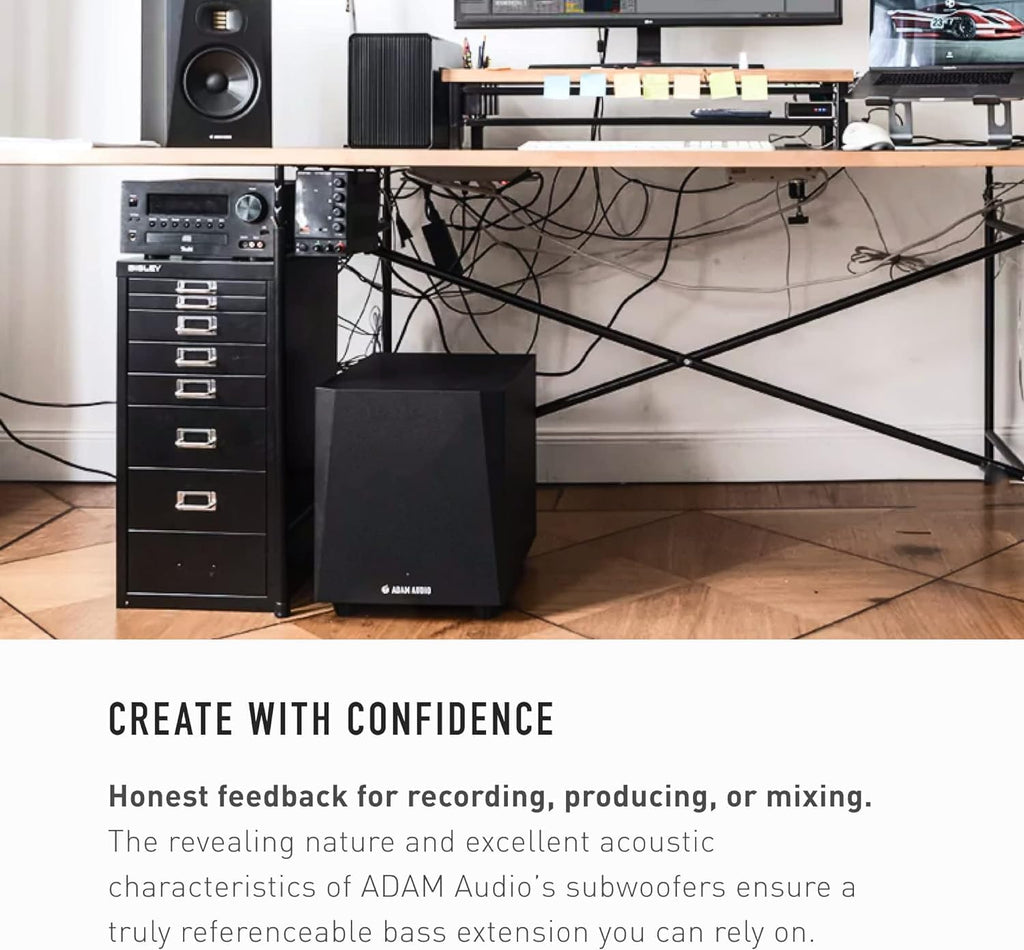 ADAM Audio T10S Studio Subwoofer for recording, mixing and mastering, Studio Quality Sound (Single)