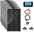 300W 12V Monocrystalline Solar Panel Kit High Efficiency Monocrystalline PV Modules Semi-Flexible Solar Panels with 40A Charger Controller for RV Camper Boat Off-Grid System 7 * 300W