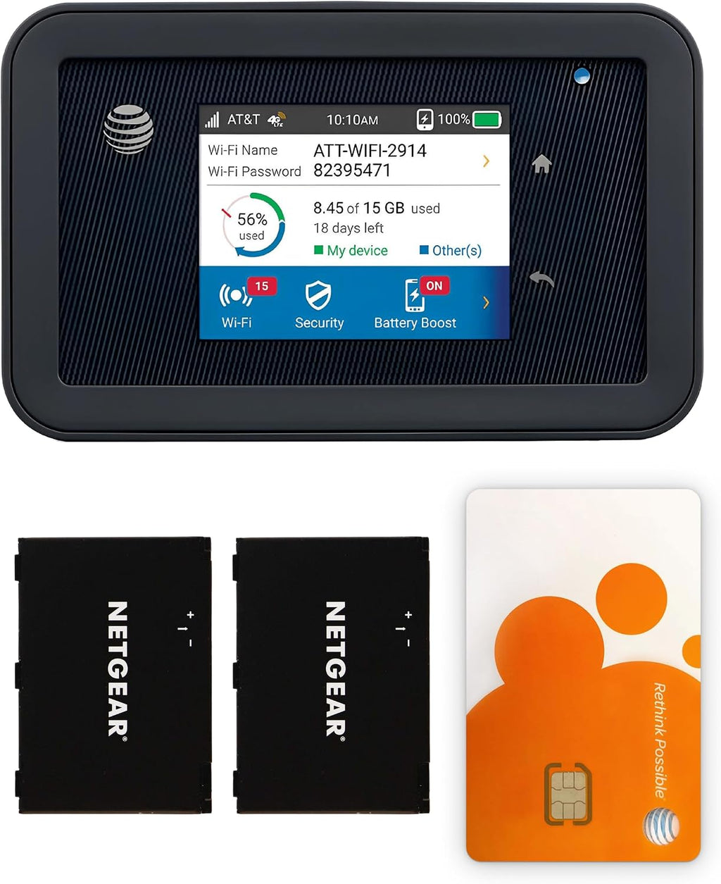AT&T Unite Explore AC815S, Unlocked Rugged 4G LTE Mobile Hotspot, Up to 450 Mbps, IP65 Water & Dust Resistant, 22hr Battery, Dual-Band WiFi (15 Devices), Travel WiFi, EVDO-LINK Bundle (Standard)