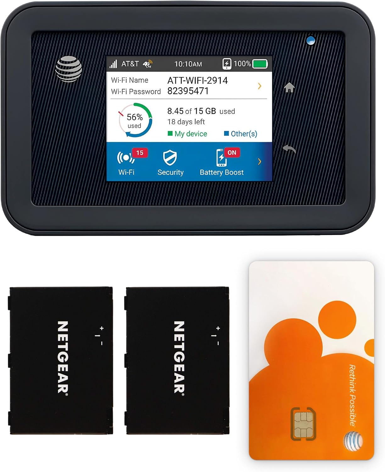 AT&T Unite Explore AC815S, Unlocked Rugged 4G LTE Mobile Hotspot, Up to 450 Mbps, IP65 Water & Dust Resistant, 22hr Battery, Dual-Band WiFi (15 Devices), Travel WiFi, EVDO-LINK Bundle (Standard)