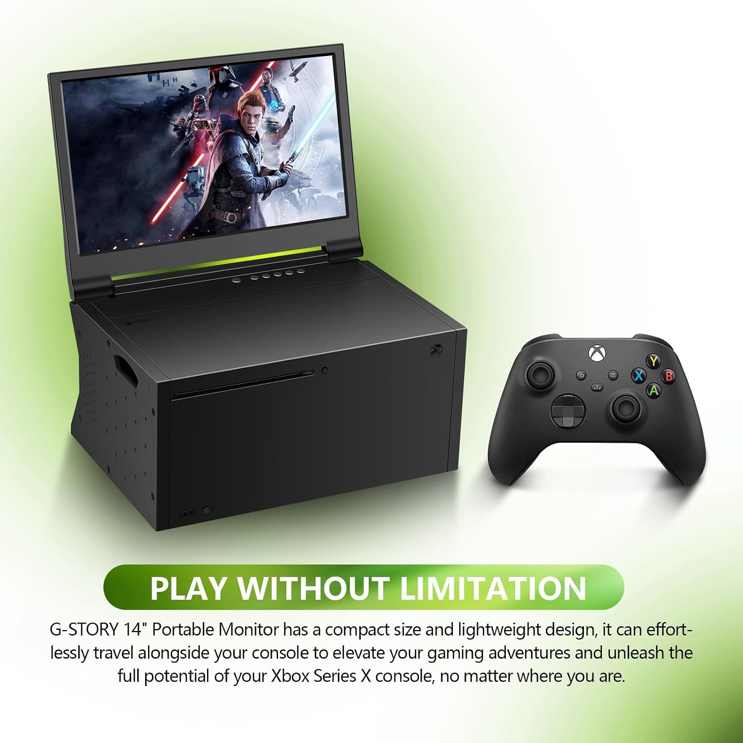 G-STORY 14'' Portable Monitor for Xbox Series X 4K Portable Gaming Monitor IPS Screen for Xbox Series X（not Included） with Two HDMI, HDR, Freesync Game Mode Travel (14'&4K for Xbox Series X)