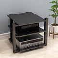 Audio Rack AV Media Stand Media Audio Tower Cabinet 2/3/4 Tier Audio Rack, for Entertainment Stereo Racks Component Storage and Collection Display(Black,65cm/25.6in)
