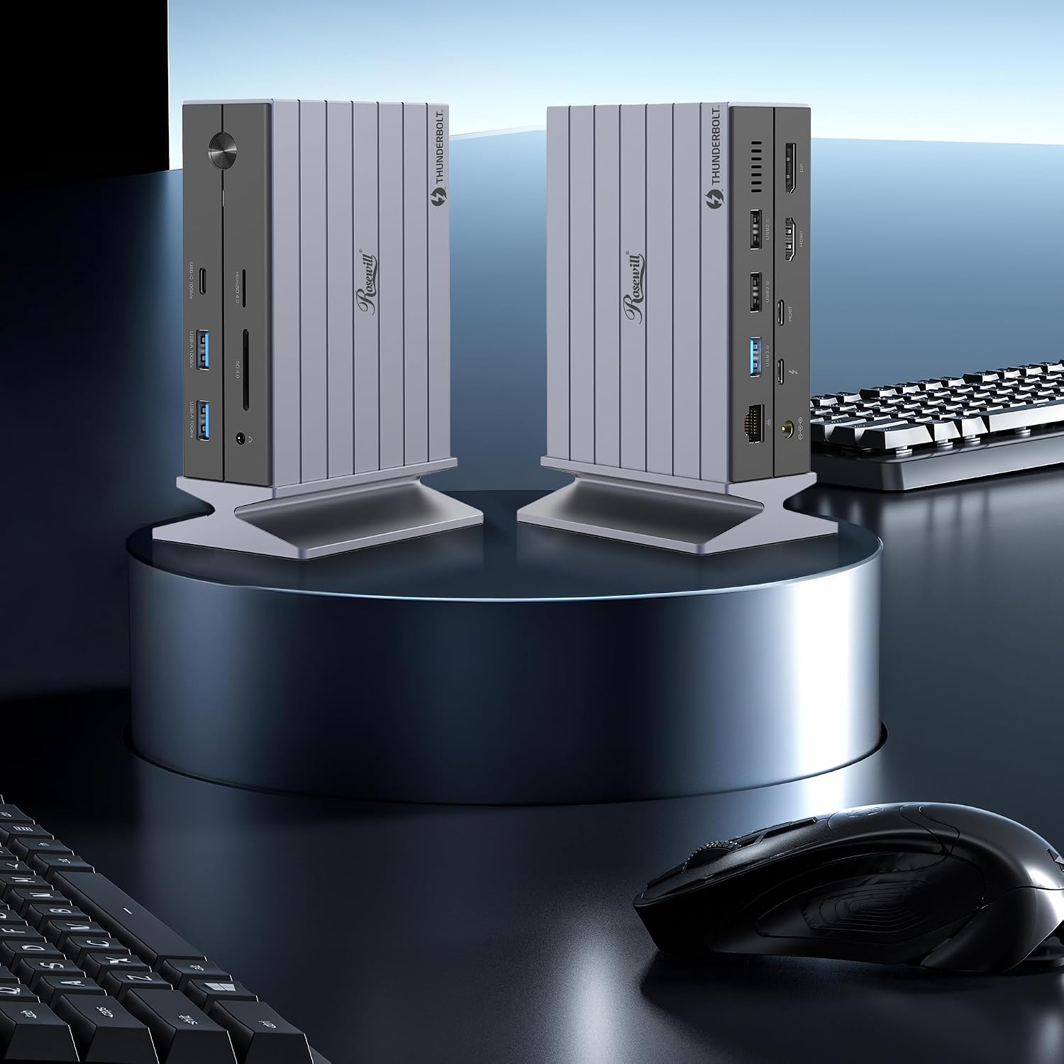 Rosewill 14-in-1 Thunderbolt 4 Certified, Laptop Docking Station with 100W Charging, 8K Display, Triple 4K Monitor Display for Windows and Mac, 135W Power Adapter & 40Gbps Data Transfer - RHUB-TB14