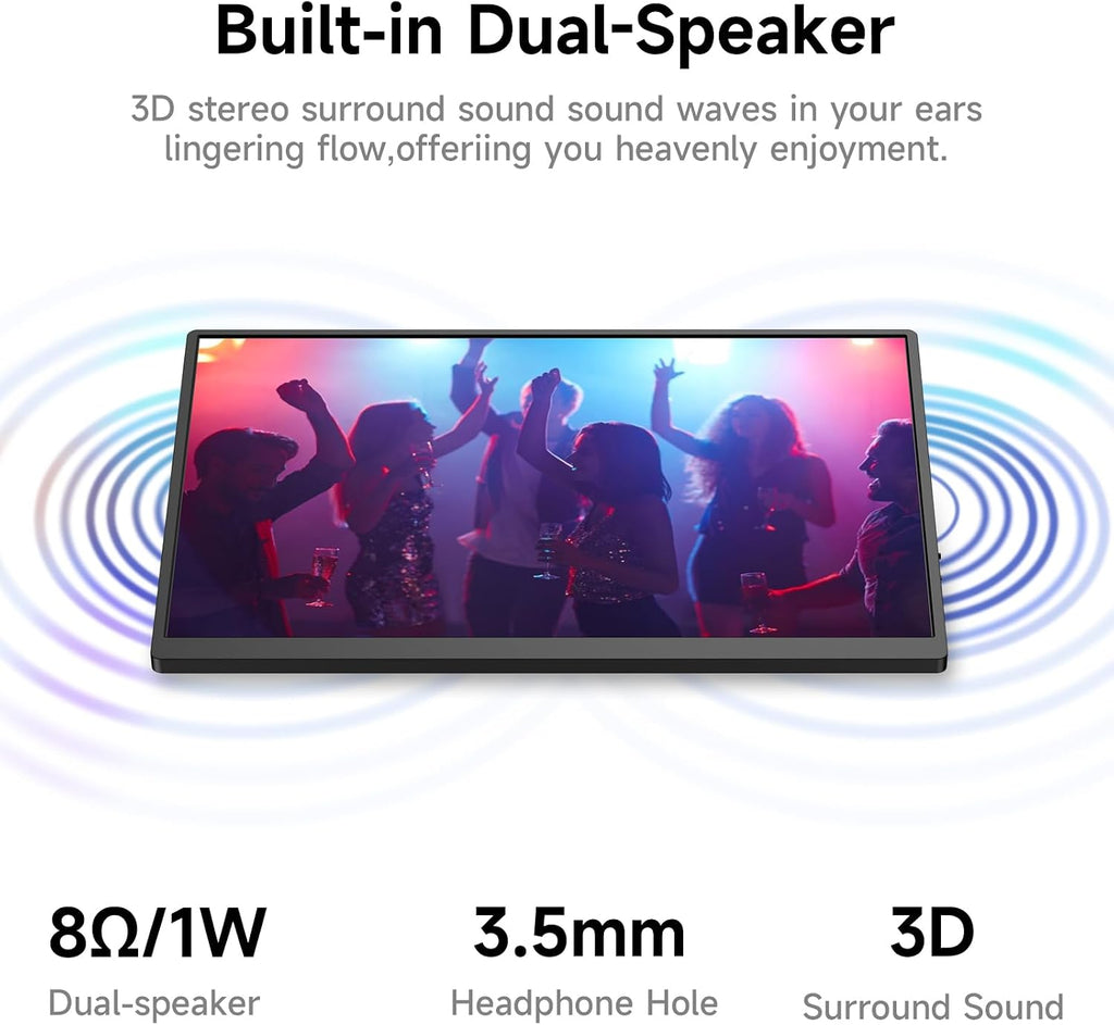 AYY 16' 2.5K 120Hz Portable Monitor, 2560x1600 HDR IPS Display, QHD 100% sRGB, USB-C & HDMI, Eye Care External Second Screen, for Laptop/PC/Phone/PS4/5/Xbox/Switch