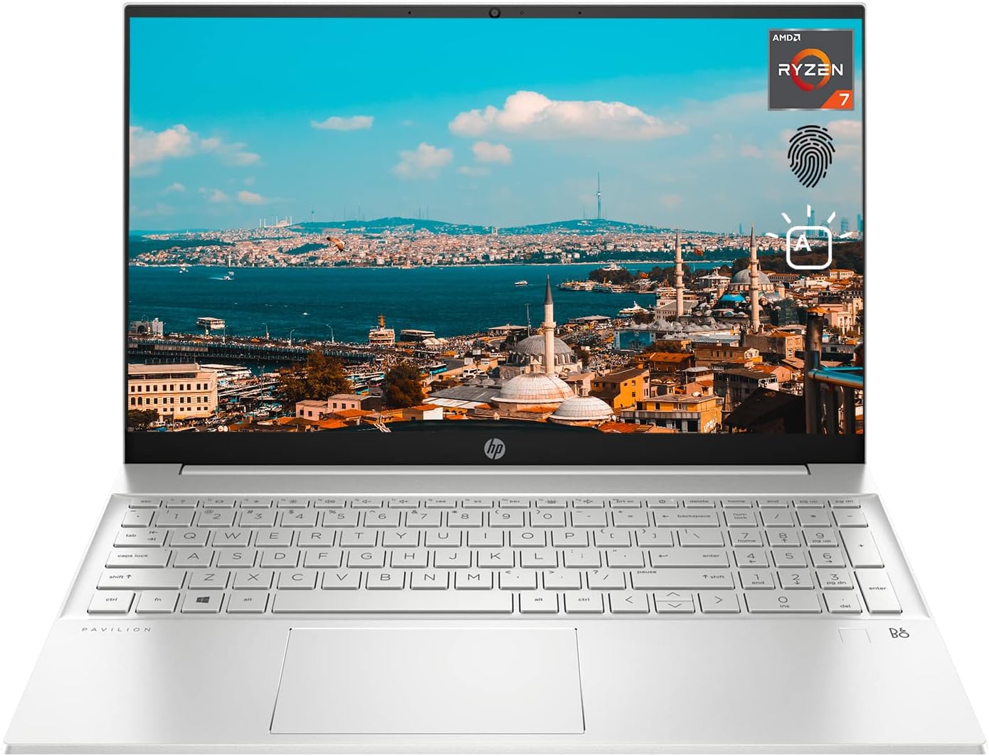 HP [Windows 11 Home] Newest Pavilion Laptop, 15.6' Full HD Display, AMD Ryzen 7 5700U Processor, Backlit Keyboard, Wi-Fi 6, Bluetooth, HDMI, USB Type-C, Silver (16GB RAM | 512GB SSD)