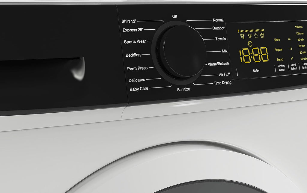 West Bend Clothes Dryer Compact Portable Front Loading for Laundry, Auto and Timed Dry Settings and Anti-Wrinkle, Perfect for Apartments, RV and More, 4-Cu.Ft, White