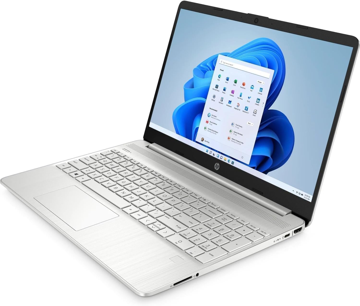 HP 2023 15'' HD IPS Laptop, Windows 11, Intel 4-Core Processor Up to 2.60GHz, 8GB SA RAM, 128GB SSD, HDMI, Super-Fast 6th Gen WiFi, Dale Silver (Renewed)