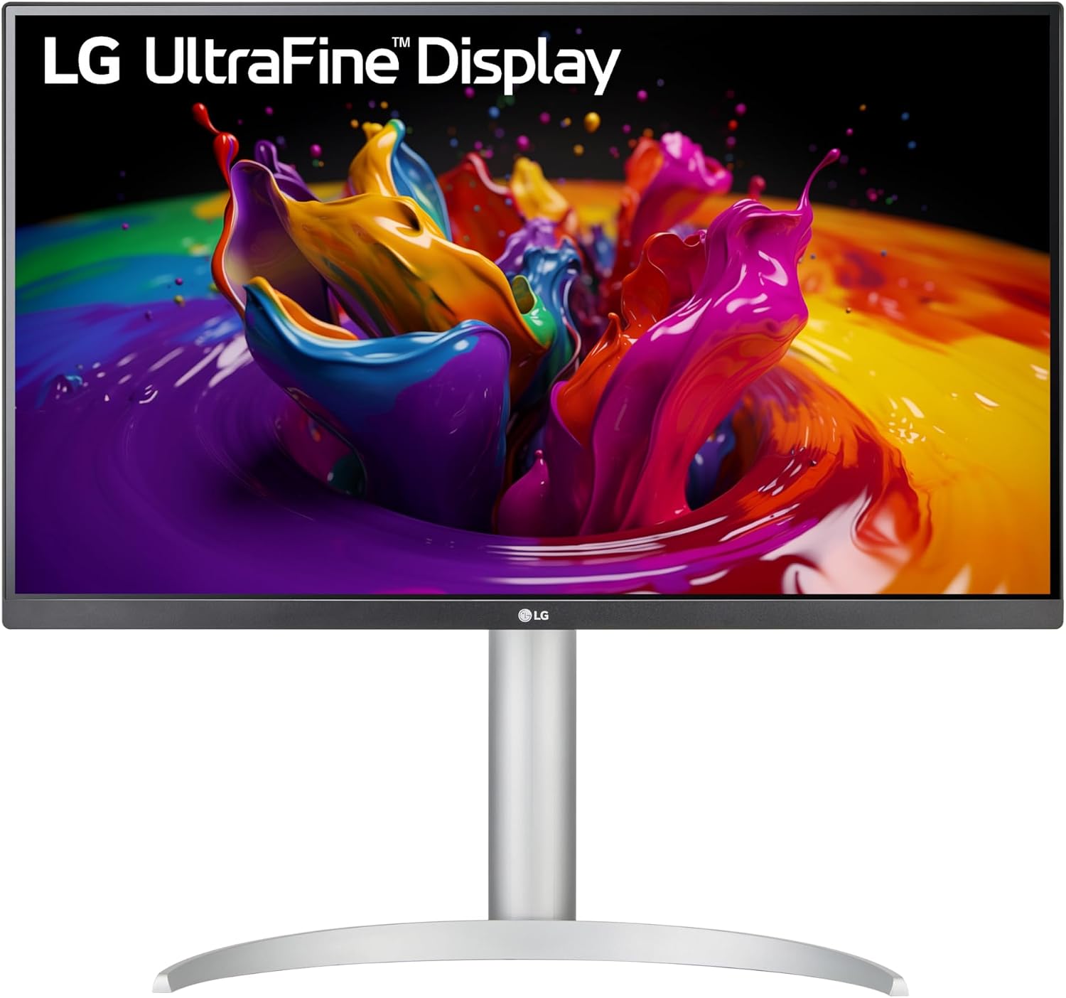 LG 27UP850-W Monitor 27' UHD (3840 x 2160) IPS Display, VESA DisplayHDR 400, DCI-P3 95% Color Gamut, USB-C,3-Side Virtually Borderless Display, Height/Pivot/Tilt Adjustable Stand - Silver