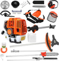 5 in 1 Weed Eater Gas Powered - 52CC 2-Stroke Gas Hedge Trimming Tools, Weed Wacker, String Trimmer, Brush Cutter, Edger, Pole Saw Pruner with Extension Pole with EPA & CE-MD Certification