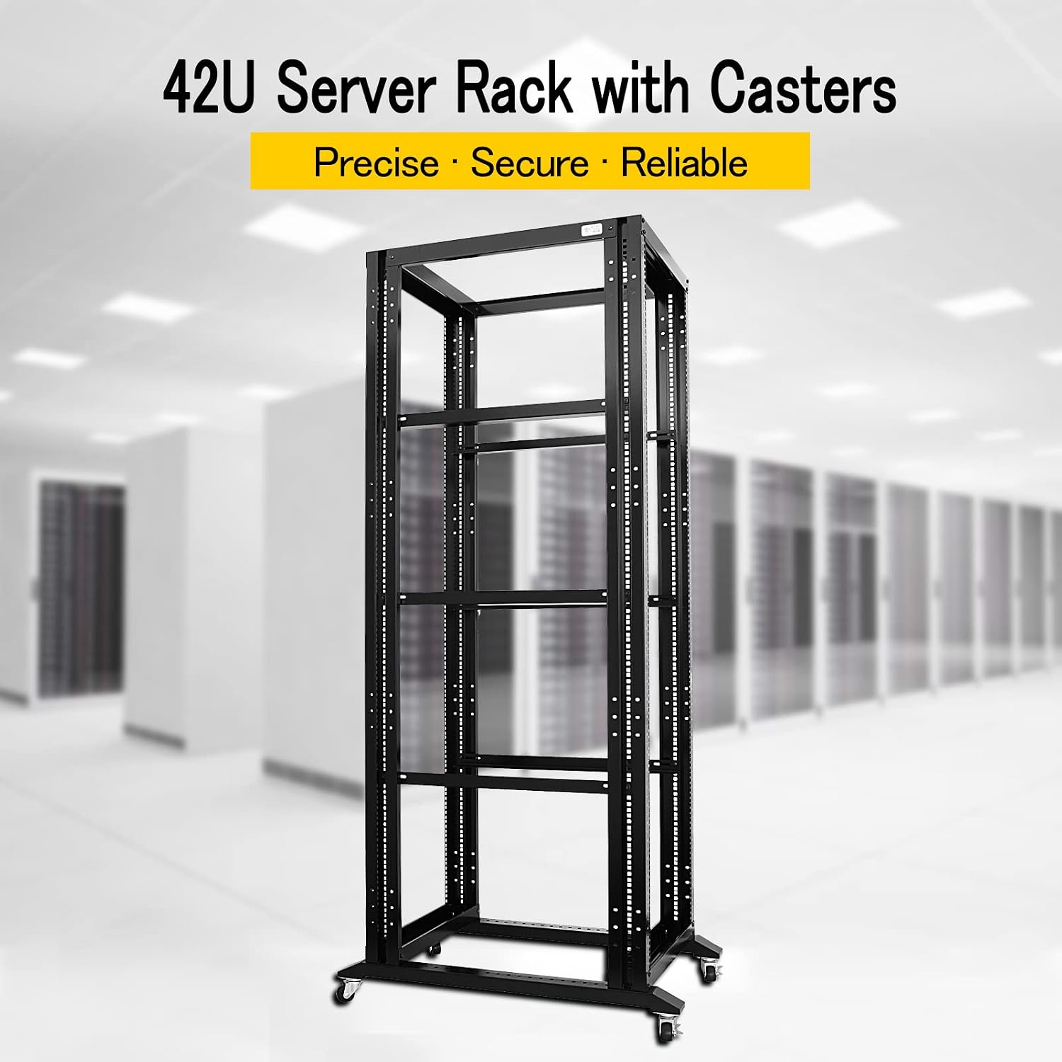 42U 4 Post Open Frame 19inch Server/Audio Steel Rack 31inch Deep Aluminum UL Certified