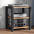 2/3/4/5 Tier Audio Cabinet Record Player Stand Audio Rack, AV Component Media Stand, Tower Player Stand, Home Stereo Rack System With Height-Adjustable Shelf, For DVD Players TV Box Game Console(Beige