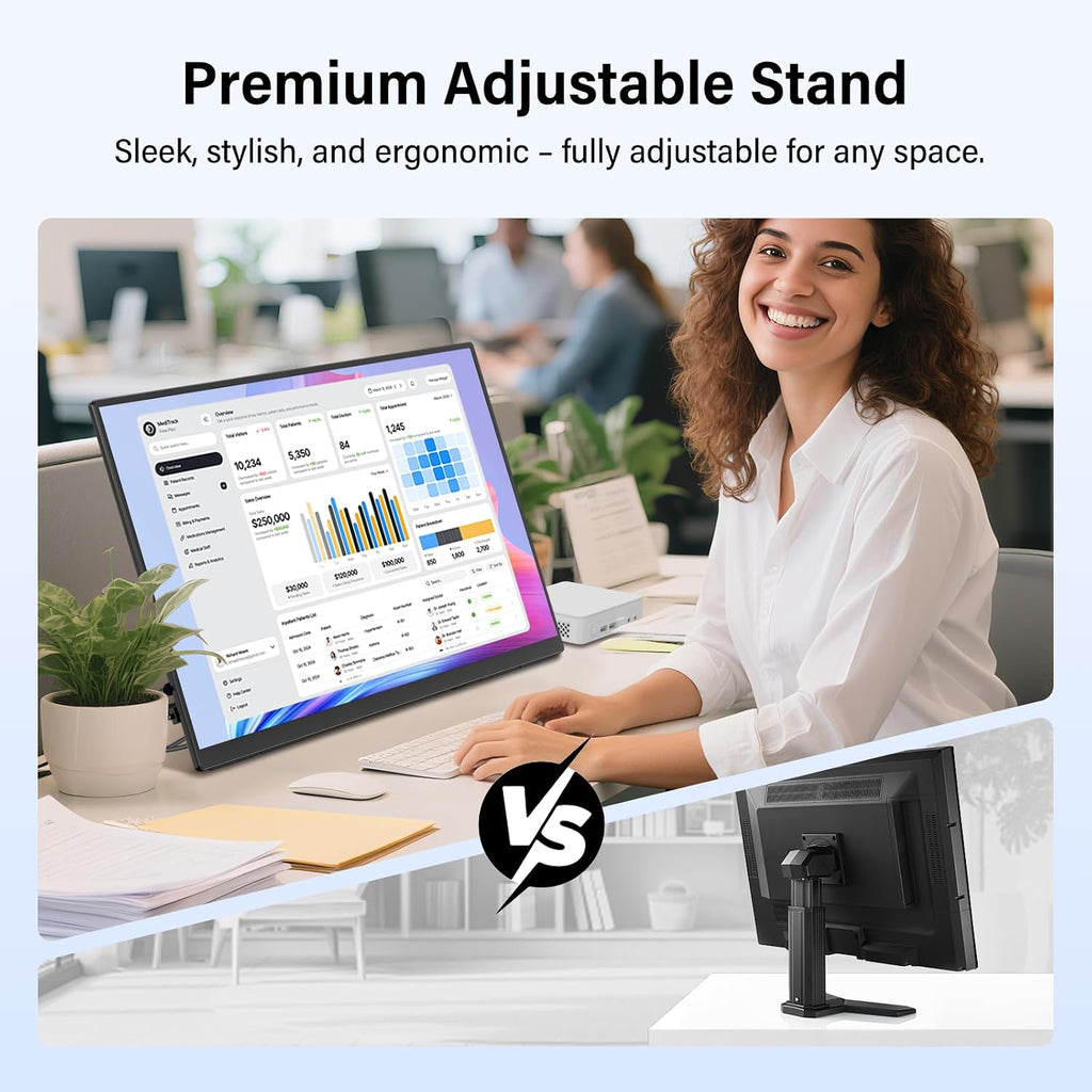 Innoview 23.8' 4K Large Portable Monitor, UHD (3840*2160) 100%sRGB IPS Speakers USB-C HDMI Work Home Second Monitor W/180°Adjustable Stand for Laptop, Desktop, Macbook, Phones, Tablet, PS5/4, Switch