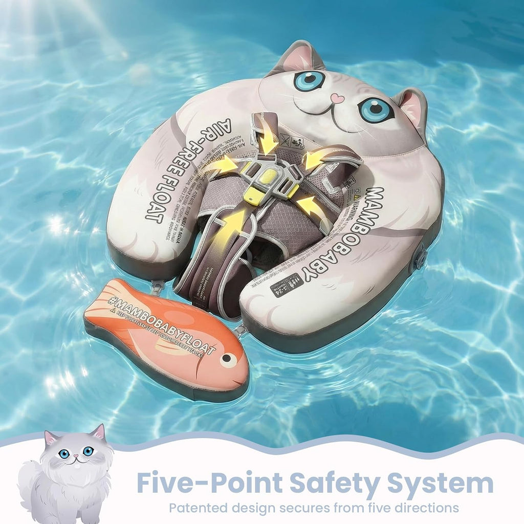 Mambobaby Float Deluxe Baby Pool Float: Safe & Comfortable Swim Trainer for Infants & Toddlers, Non-Inflatable Design, UV Protection Canopy, Fun Water Experience for Ages 3-24 Months