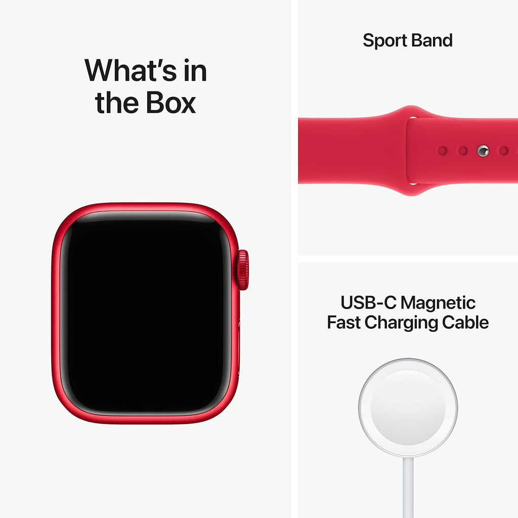 Apple Watch Series 8 [GPS, 41mm] - (Product)RED Aluminum Case with (Product)RED Sports Band, M/L (Renewed)