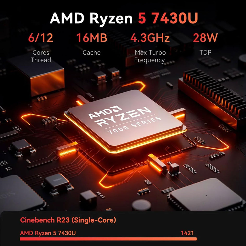 HP 17.3' Business & Home Laptop, 17.3' LED Touchscreen, AMD Ryzen 5 7430U, 16GB RAM, 512GB PCIe SSD, Backlit Keyboard, Fingerprint Reader, Webcam, HDMI, Wi-Fi 6, Windows 11 Pro, Blue