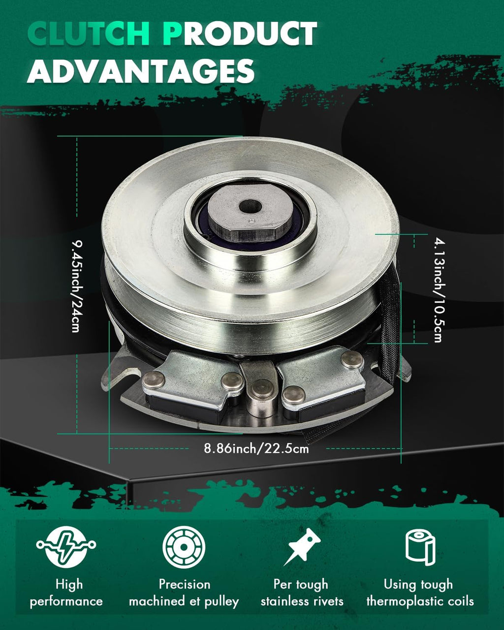 SCITOO New Electric Lawnmower, PTO Clutch Fit for Grasshopper: 388740 / for Woods: 388740 / for Warner: 5218-165, 5218-225 / for Stens: 255-865