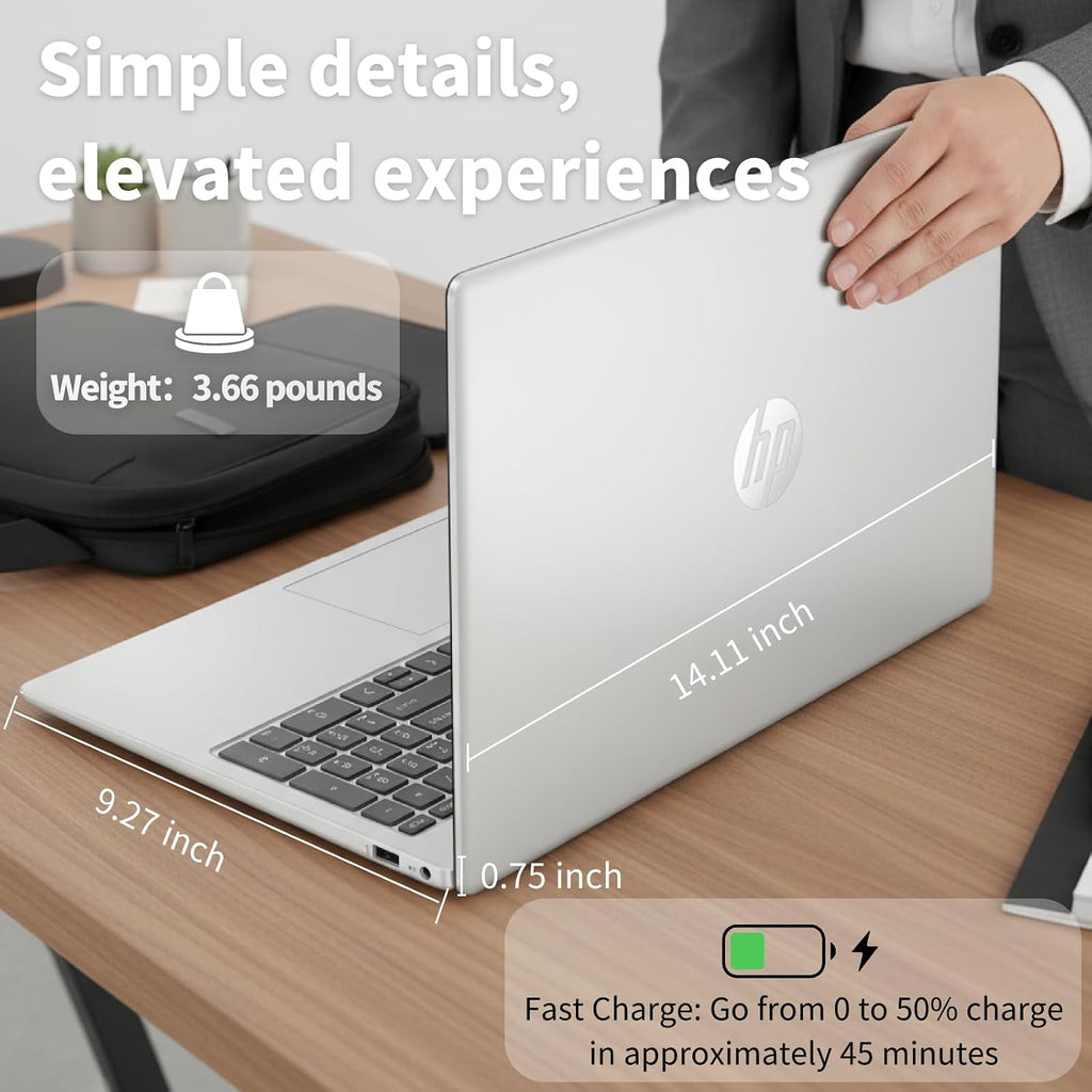 HP 2025 Touchscreen Laptop • Intel i3-1315U(Up to 4.5GHz) • 32GB RAM • 1 TB SSD • 15.6' 250 nits Anti-Glare Display • Copilot-AI Chat • Windows11 Pro Computer for Business & Students w/Accessories