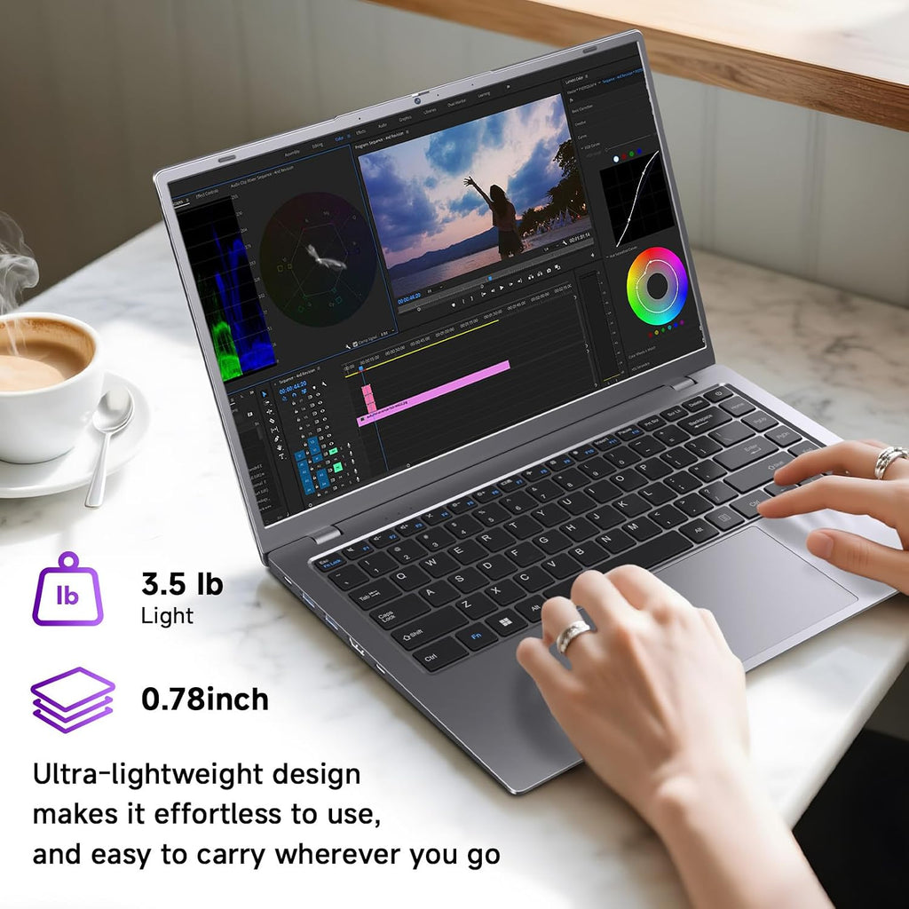 Laptop 32GB RAM 1TB SSD, Gold Pentium Processor (Up to 3.4GHz), 14 Inch IPS FHD Display, 38WH, USB3.2, Type-C, HDMI, WiFi 5, Win11 Laptop, Notebook Laptops for Business and Students
