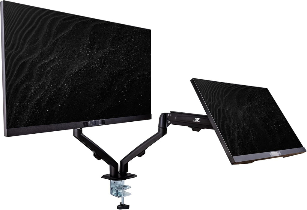 HP Series 3 Pro 27' FHD IPS Monitor with 5ms Response Time, Anti Glare, Flicker Free, VESA Mount (100 x 100 mm), Displayport, HDMI, Black Color 2 Pack with DKZ Hub & ErgoFlexy Dual Monitor Mount