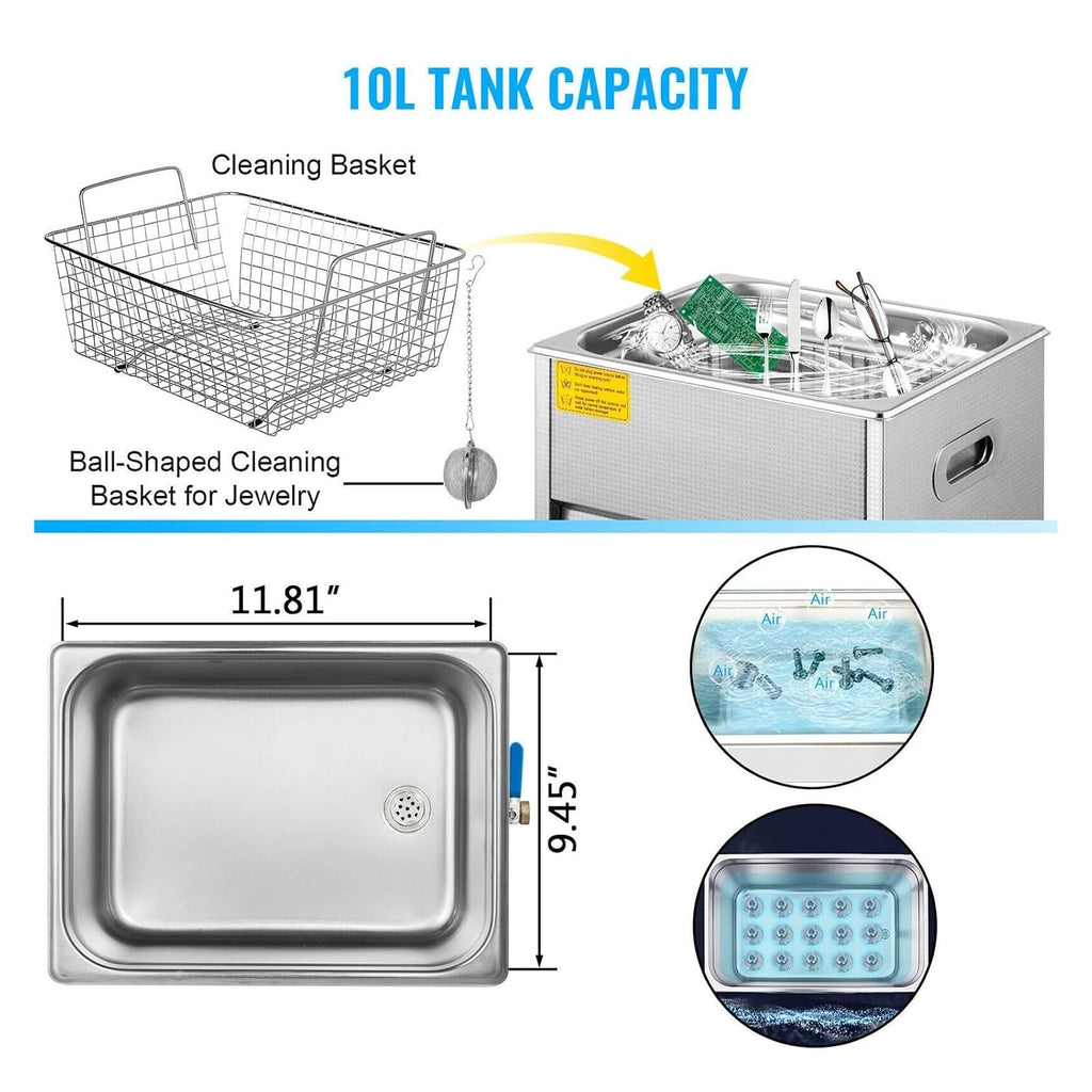 Ultrasonic Cleaners, 3L 6L 10L Ultra Cleaner W/Degassing Function Portable Washing Machine Ultrasound Bath Diswasher Home Appliance(3L)