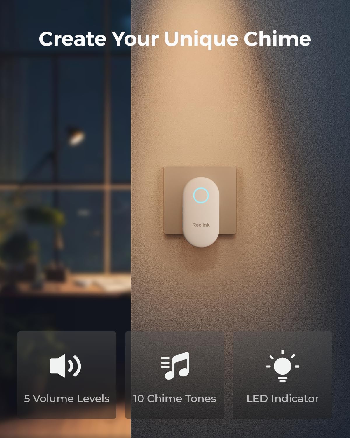 REOLINK Video Doorbell Camera with Chime, 1:1 Head-to-Toe View, 2.4/5 GHz WiFi, Person/Vehicle/Package Detection, No Monthly Fees