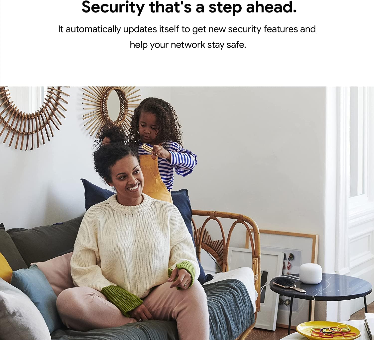 Nest WiFi Router and 2 Points - WiFi Extender with Smart Speaker - Works with Google WiFi (3 Pack) White