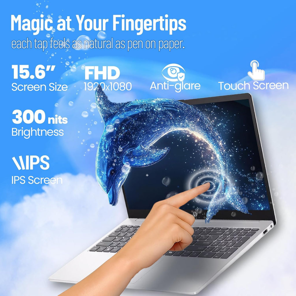 HP 15.6 Touchscreen Laptop Computer • 15.6' FHD IPS Disaplay • Intel 10-Core i7-1355U • Wi-Fi6 • AI Noise Removal • Copilot • HD Webcam • w/AI Voice Recorder • Win 11 Pro • (16GB RAM, 512B SSD)