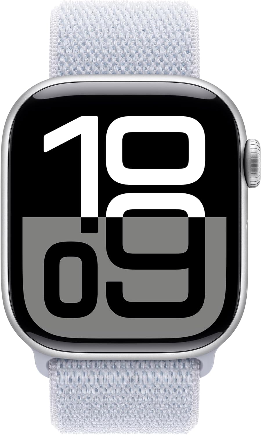 Apple Watch Series 10 [GPS 42mm case] Smartwatch with Silver Aluminum Case with Blue Cloud Sport Loop. Fitness Tracker, ECG App, Always-On Retina Display, Carbon Neutral