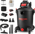 Shop-Vac 5430031 10 Gallon 20V Cordless Wet/Dry Vacuum with 1.5-inch x 7-Foot Hose, Includes (2) Extension Wands, Cartridge Filter, Collection Bag, and Foam Sleeve
