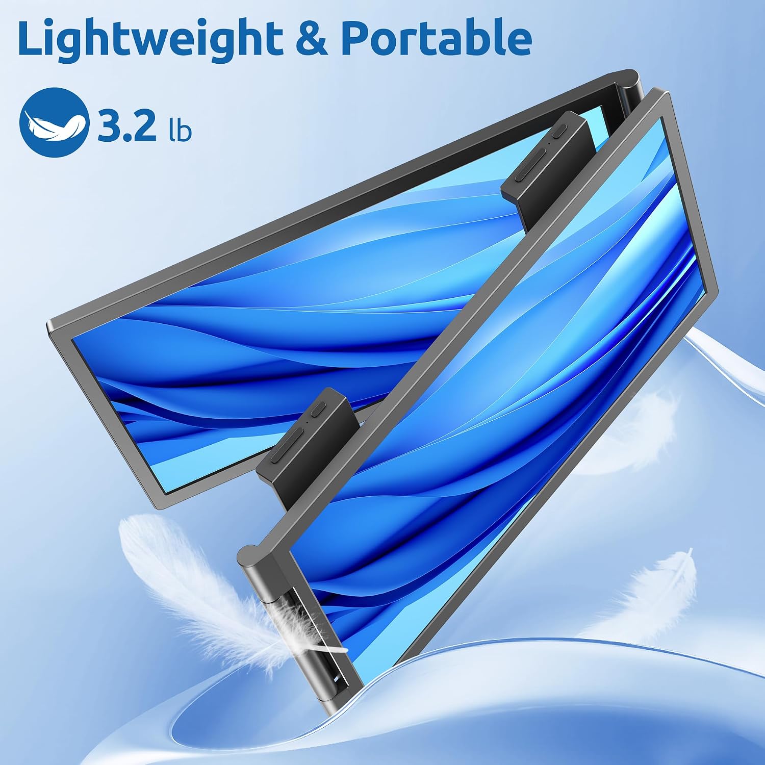 MAGICRAVEN Dual Laptop Screen Extender, 14' 1080P Portable Monitor, Type-C (No HDMI) Plug and Play for 13.3' - 16.1' Laptops, 270° Rotation Attachment Display for Windows/MacOS/Chrome Laptop Phone