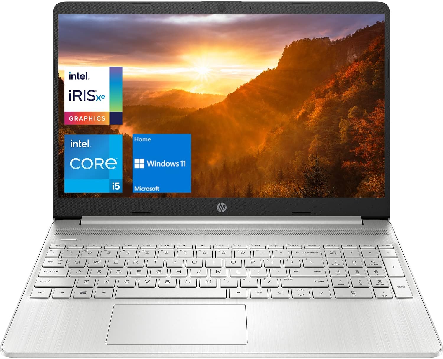 HP 15 Notebook Laptop, 15.6' Full HD Display, Intel Core i5-1135G7 Processor, 32GB DDR4 RAM, 1TB PCIe SSD, USB Type-C, Webcam, Wi-Fi, Windows 11 Home, Silver