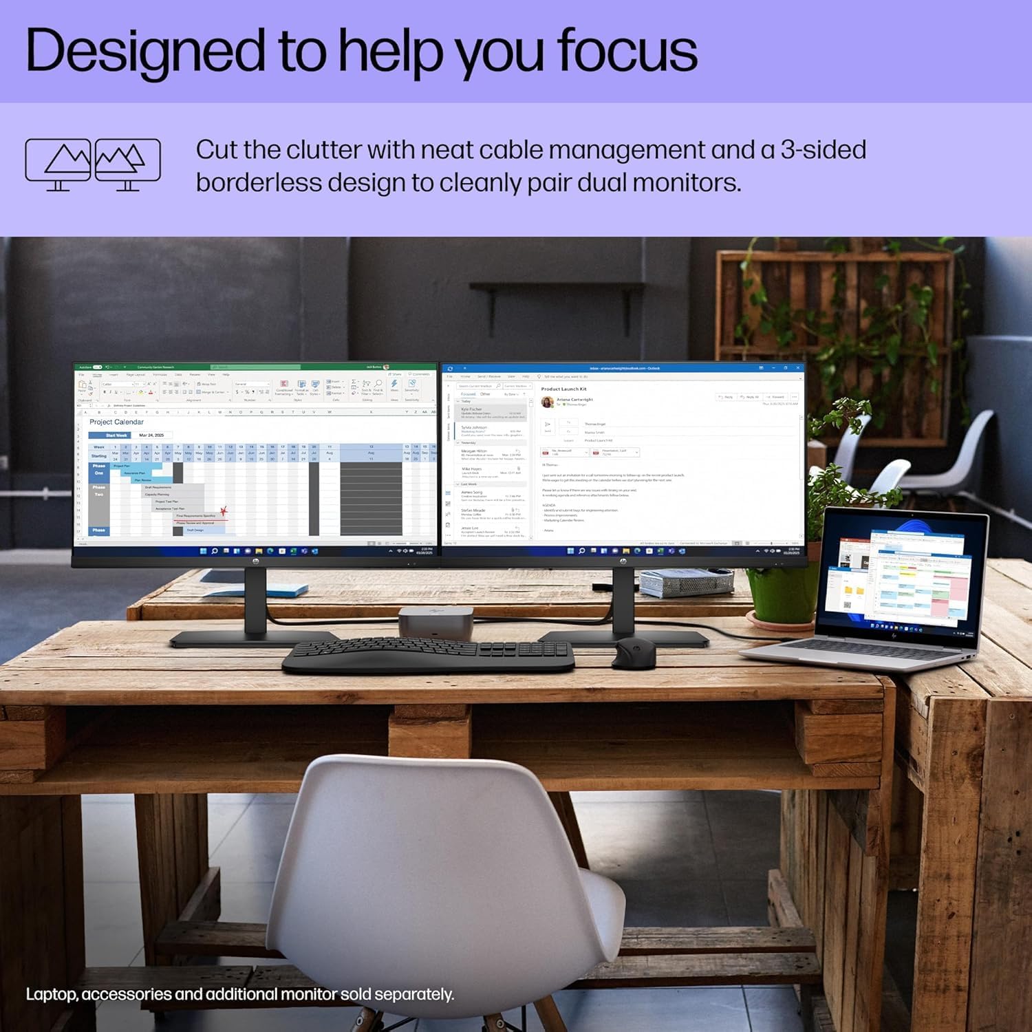 HP 27' FHD 100Hz Monitor with IPS Panel | Built-in Speakers, Eyesafe Display, 3-Sided Borderless, HDMI & DisplayPort, W/HDMI (27-inch)