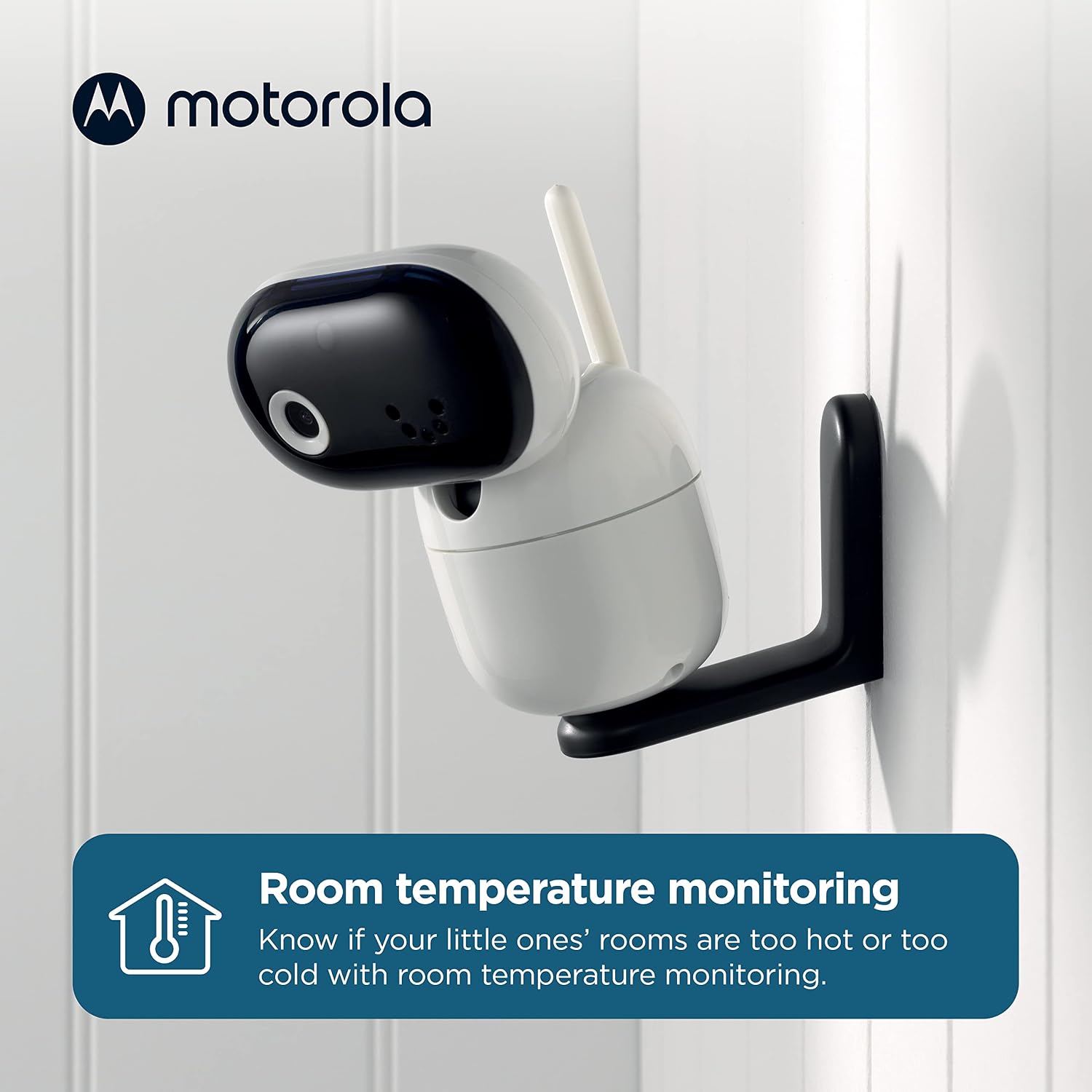 Motorola Nursery Video Baby Monitor with 2 Cameras, 5' Screen HD PIP1610, No WiFi, Wall Mount, Long Range, 2-Way Audio, Temperature Sensor, Motorized, Lullabies, PIP1610-2