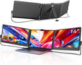 Laptop Screen Extender, 14'' FHD 1080P IPS Portable Monitor for Laptop, Triple Screen Extender Monitor Plug-Play for Mac/Windows/Chrome, Fit 13'-17.3' Laptops