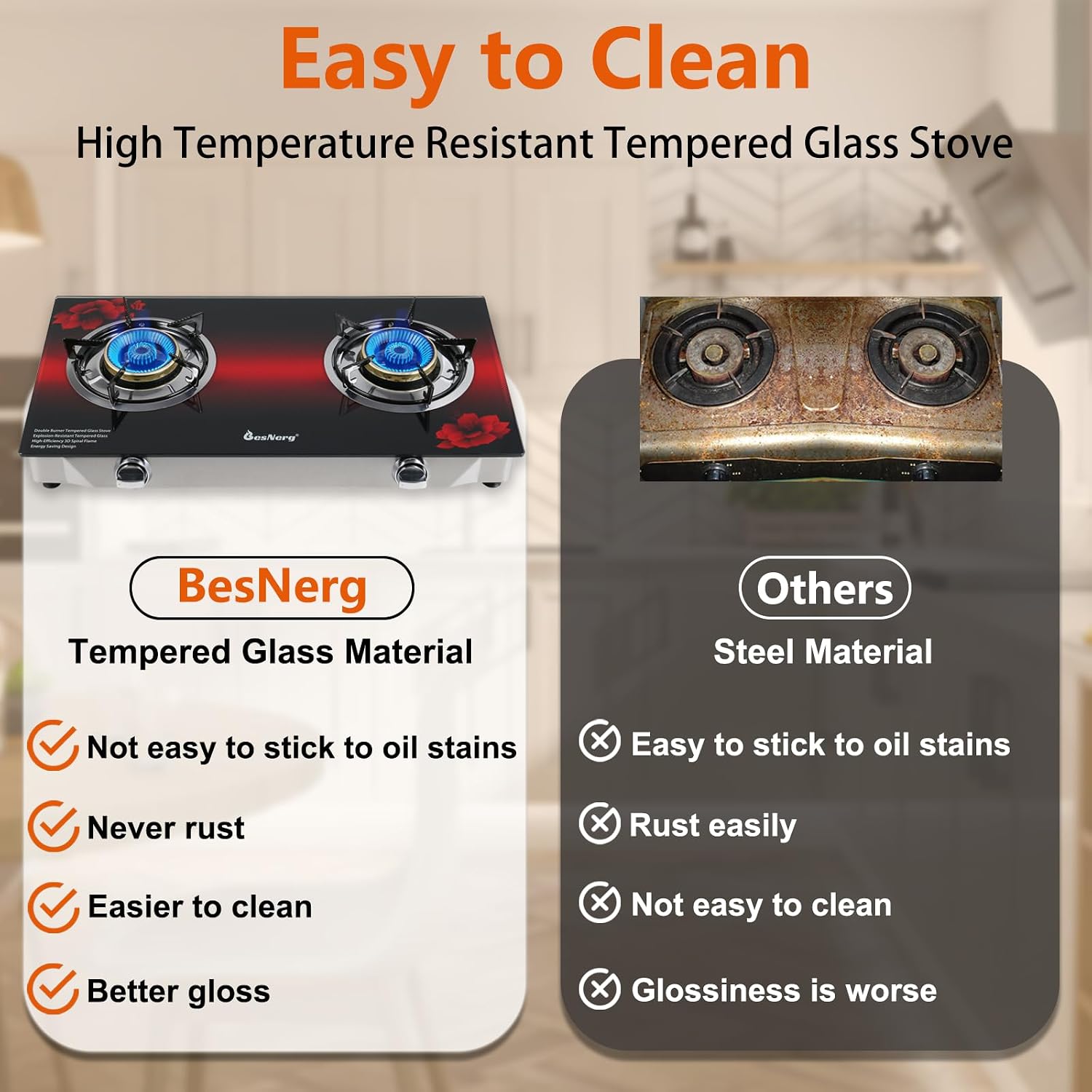 2 Burner Propane Gas Stove with Auto Ignition, 29000 BTU High-Efficiency Heavy-Duty Tempered Glass Cooktop, CSA Regulator & Hose Included, for Outdoor Camping Emergency