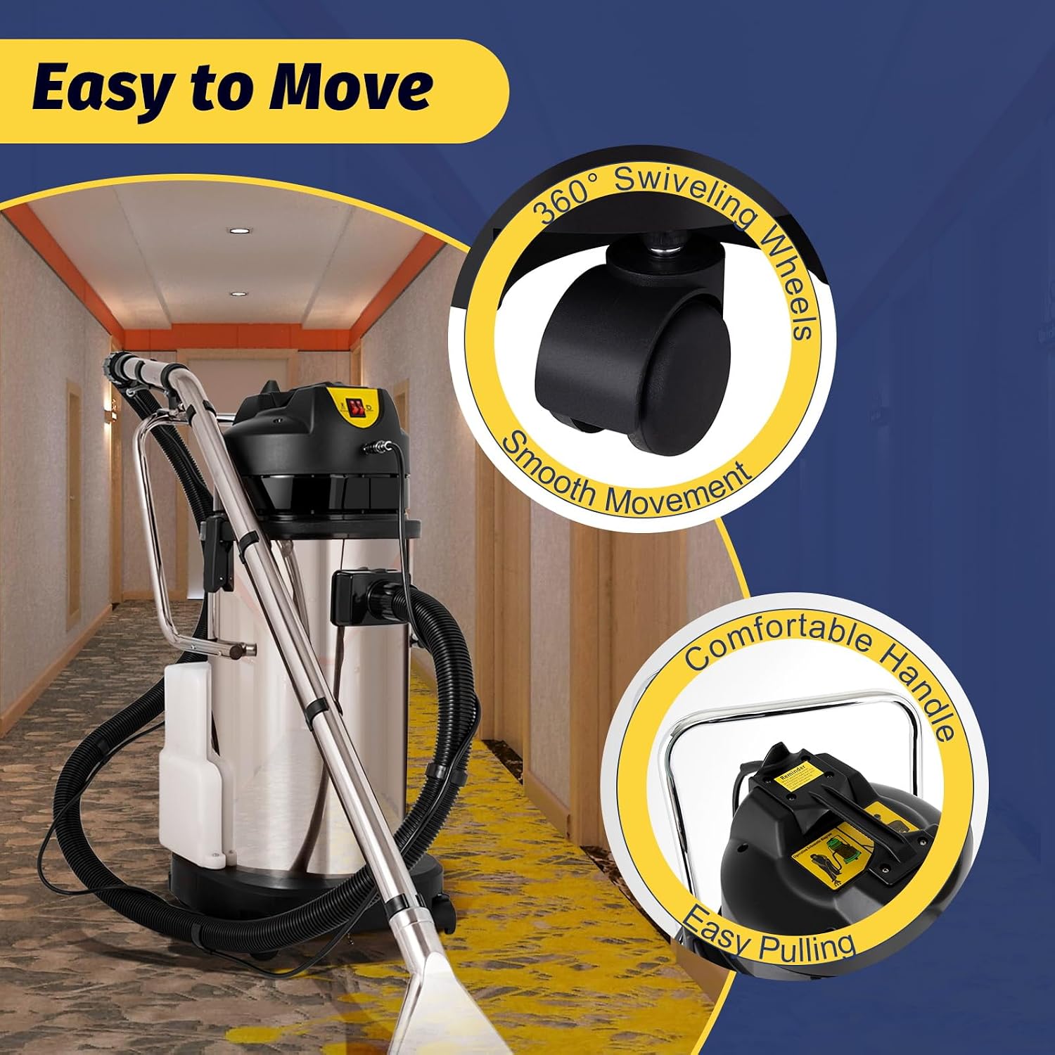 LYNICESHOP Carpet Cleaning Machine, Portable Carpet & Upholstery Spot Cleaner 3in1 Pro Vacuum Cleaner Extractor for Carpet and Upholstery (40L)