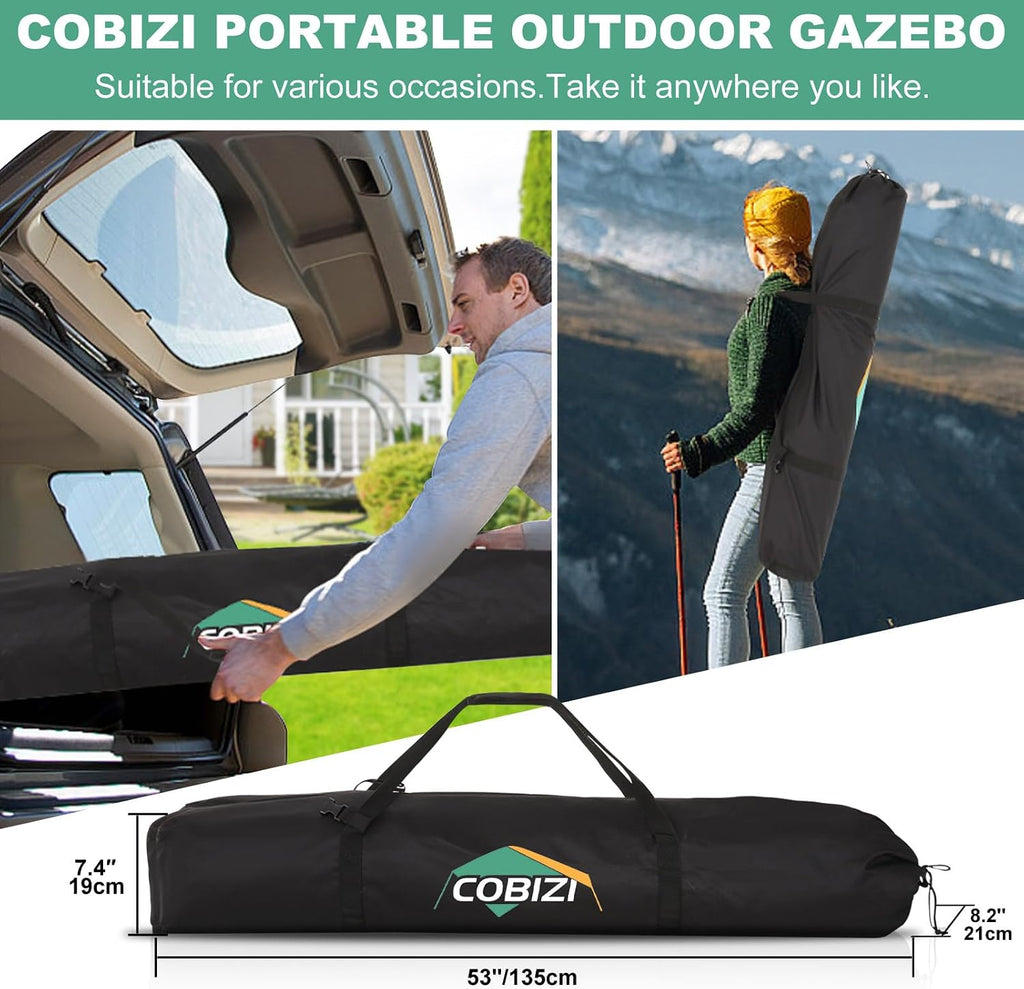 COBIZI 6x6 FT Pop up Gazebo, Popup Canopy Tent, Screened in Gazebos, Waterproof Portable Outdoor Small Screen Tents Sun Shelter,carpas para Patio for Camping, Garden and Backyard,Blue